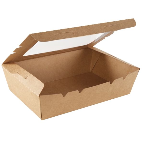 Caja kraft con ventana 1200 ml embalaje 200 uds.