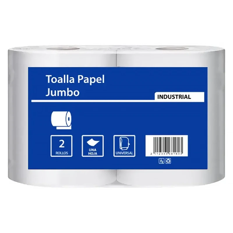 Toalla de papel una hoja jumbo XXL pack 2x190 m
