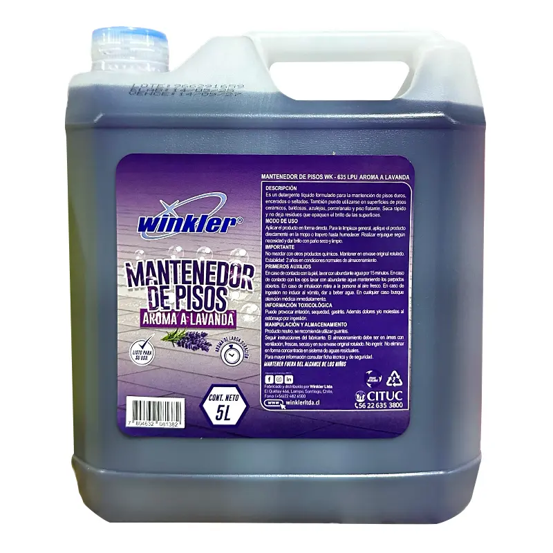 [LIQMANMAN013] Mantenedor de pisos WK-635 LPU WINKLER  5 litros EMBALAJE x 4 uds. (Lavanda)