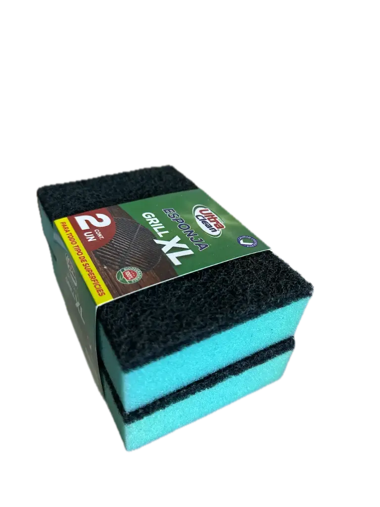 Esponja grill XL 12.5x8x3 cm pack 2 uds. ULTRA CLEAN EMBALAJE x 100 packs.