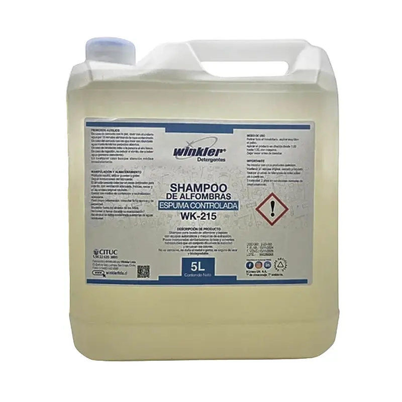 [LIQSHAMPO036] Shampoo de alfombras con espuma controlada 5 litros WK-215 WINKLER (bidón / caja 4 bidones)