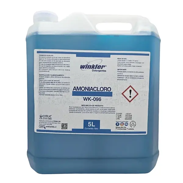 [LIQAMONCLOR005] Amoniacloro 5 litros WK-096 WINKLER (bidón / caja 4 bidones)