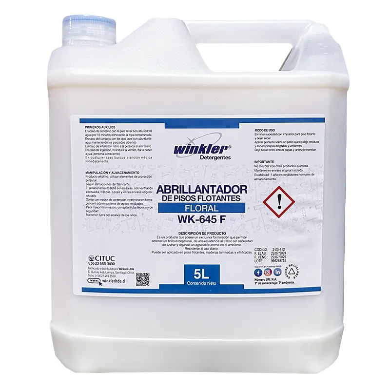 [LIQABRILLPIFLO025] Abrillantador pisos flotantes 5 litros WK-645 WINKLER (Floral)