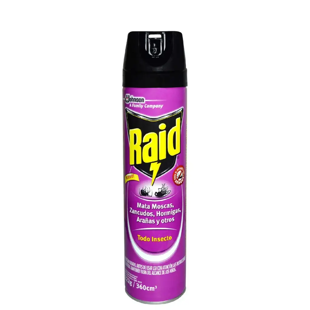 Insecticida Raid todo insecto en aerosol 360 cc  