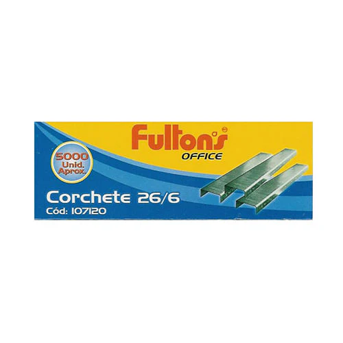 [CORCHET015] Corchetes 26/6 acero cromado caja 5000 uds. FULTONS  