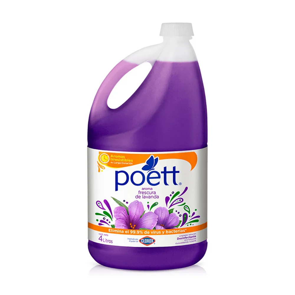 [LIQMANMAN020] Limpiapisos desinfectante 4 litros POETT (unidad / caja 3 uds.) (Lavanda)