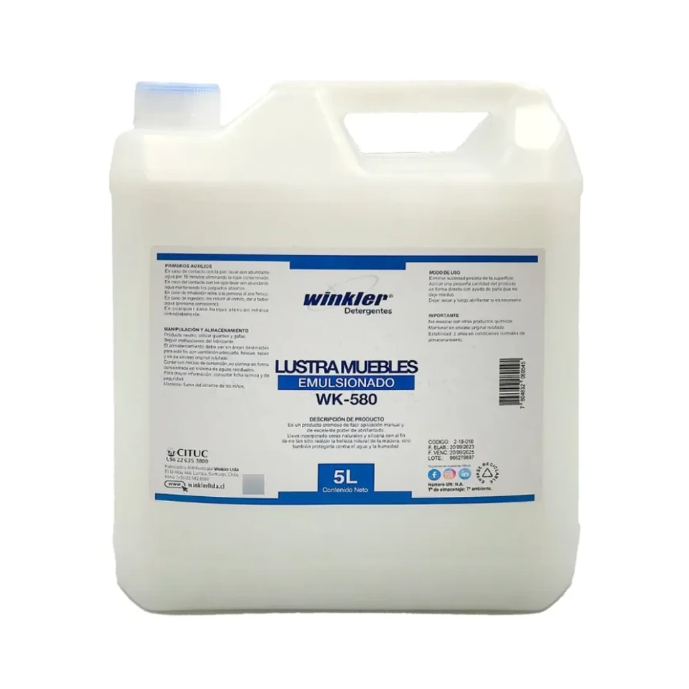 Lustramuebles en crema 5 litros WK-580 WINKLER (bidón / caja 4 bidones)