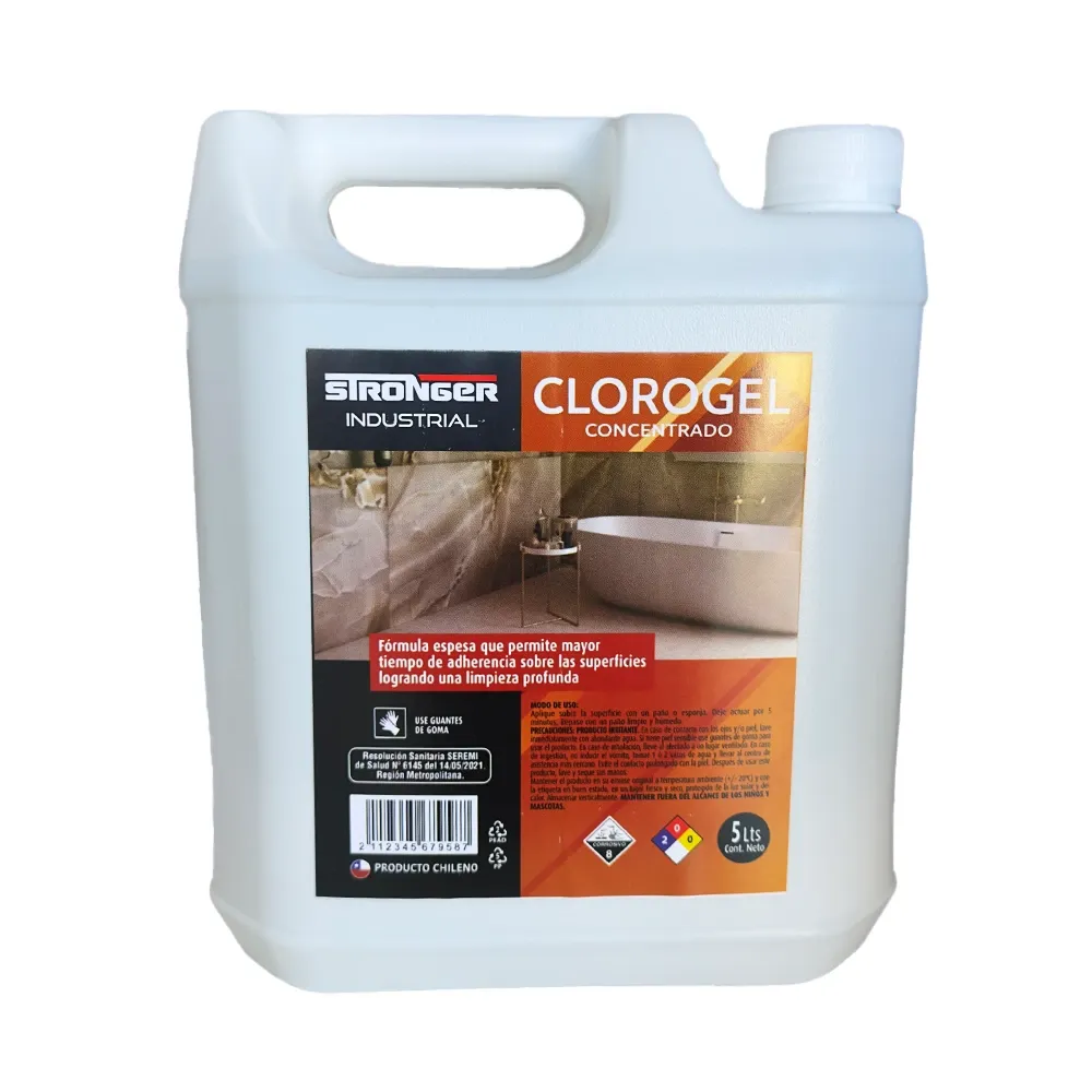 Cloro gel concentrado industrial 5 litros STRONGER