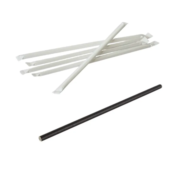 [BOMPAPSNV041] Bombilla de papel envuelta negra pack 500 uds.