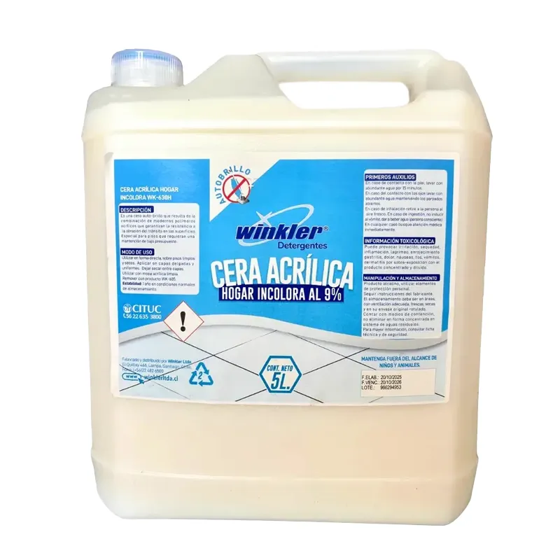[CERAACRIL005] Cera acrilica autobrillo hogar al 9% 5 litros WK-630 WINKLER (Negro)