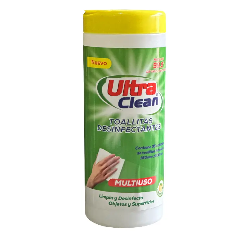 Toallitas desinfectantes multisuperficies Ultra Clean 18x20 cm display 35 uds.