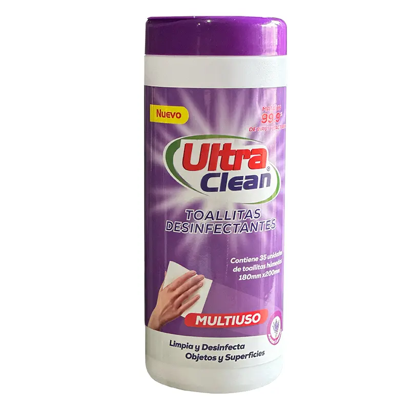 Toallitas desinfectantes 18x20 cm display 35 uds. ULTRA CLEAN