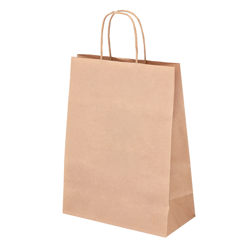 [BOLPAPKRA035] Bolsa de papel kraft aza entrelazada 34x17x39 cm pack 50 uds.