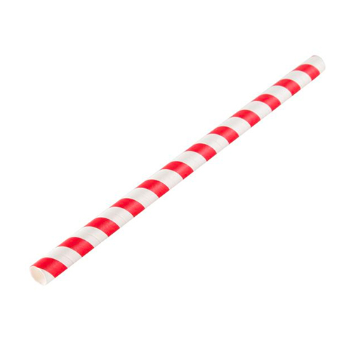 Bombilla de papel gruesa bicolor rojo pack 100 uds.