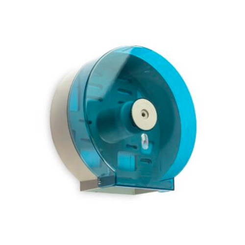 Dispensador de papel higiénico jumbo plástico transparente azul