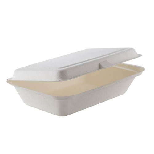 Porta comida compostable sin división 15,5x23 cm 900 ml (caja 250 uds.)
