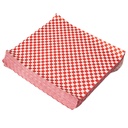 Papel antigrasa cuadriculado blanco y rojo 28x34 cm resma de 500 uds.