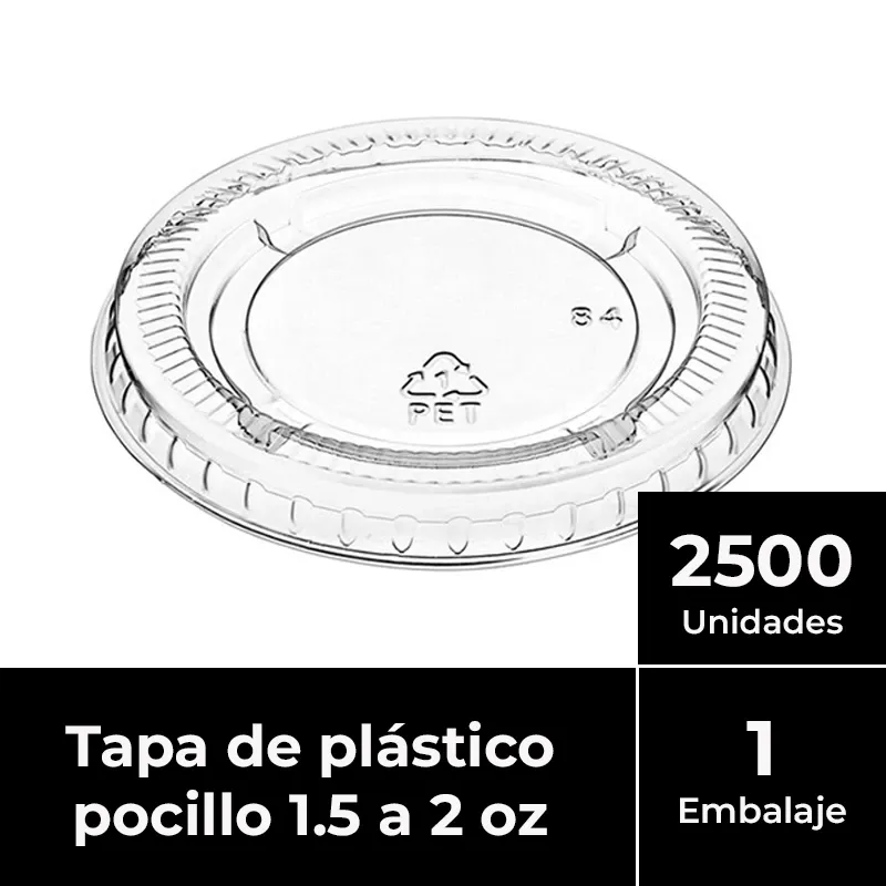 [ENVTERTAP020] Tapa de plástico pocillo salsero 1.5 a 2 oz EMBALAJE 2500 uds. 