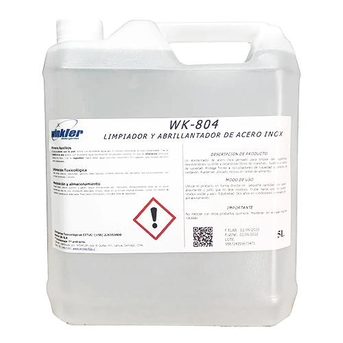 [LIQABRCRE010] Limpiador y abrillantador de acero 5 litros WK-804 WINKLER 
