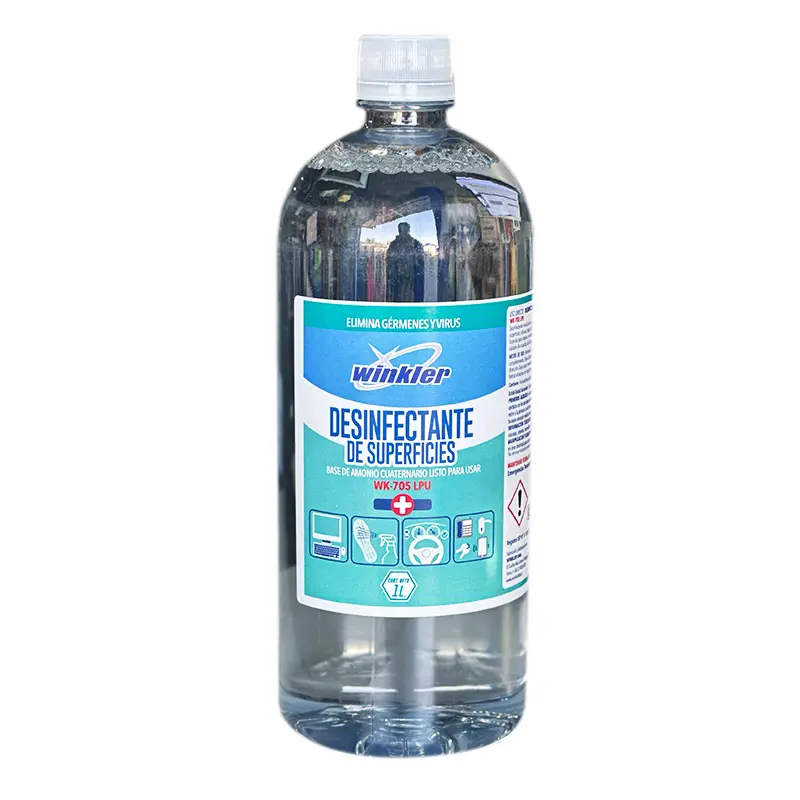 [LIQAMOCUA005] Desinfectante de superficies cuaternario 1 litro WK-705 LPU WINKLER