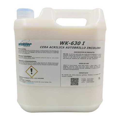 Cera acrilica autobrillo incolora al 18% 5 litros WINKLER WK-630