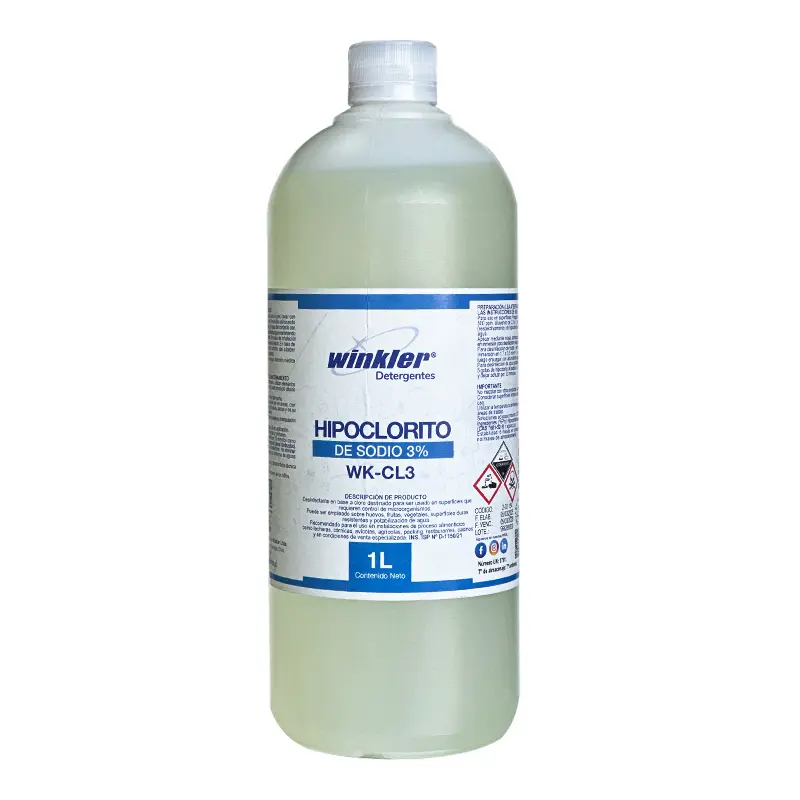 Cloro hipoclorito de sodio al 3% 1 litro WINKLER WK-CL3