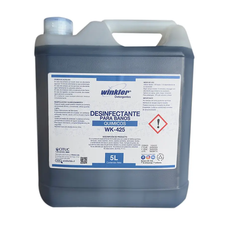 [LIQDESINFBAÑ005] Desinfectante desodorante baños químicos 5 litros WK-425 WINKLER
