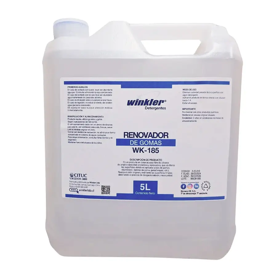 Renovador de gomas 5 litros WK-185 WINKLER (bidón / caja 4 bidones)