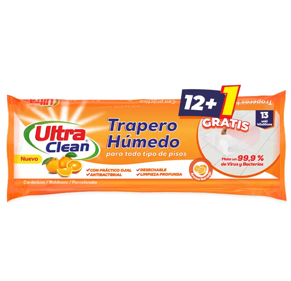 Trapero húmedo multisuperficie 40x60 cm pack 13 uds. ULTRA CLEAN