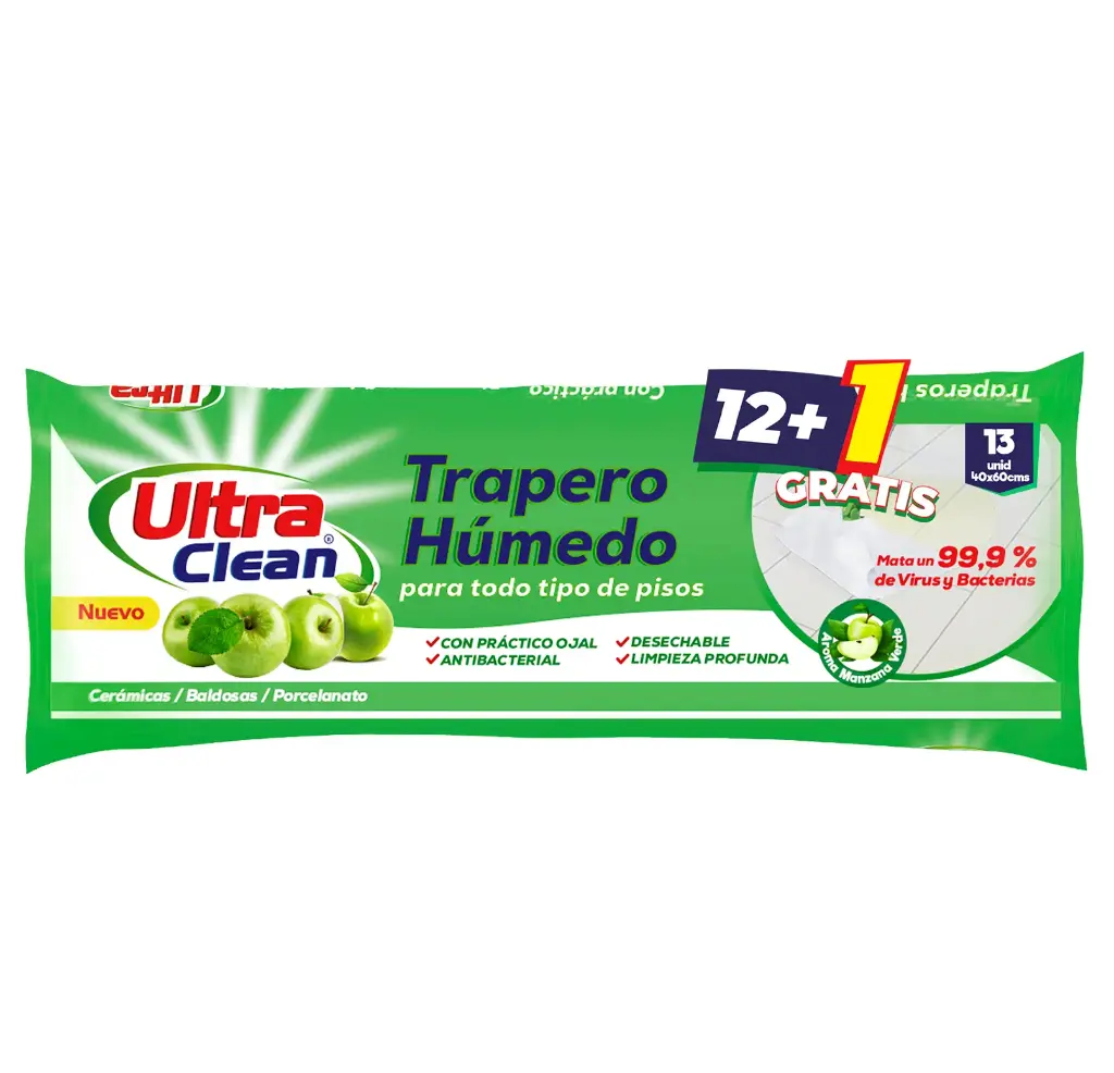 Trapero húmedo multisuperficie 40x60 cm pack 13 uds. ULTRA CLEAN