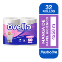 Papel higiénico doble hoja MANGA 8 pack 4x50 m OVELLA