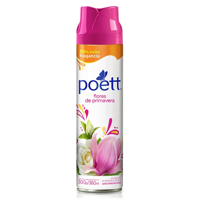 [AEROSOL030] Desodorante ambiental en aerosol primavera 360 cc POETT (unidad / caja 6 uds.)