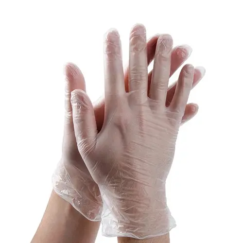 Guante de examinación vinilo blanco sin polvo talla S pack 100 uds. CleanCarrier
