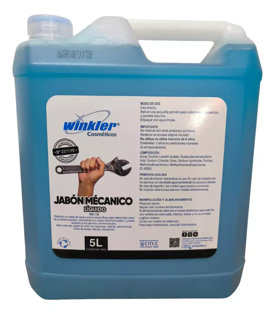 Jabón mecánico líquido para manos 5 litros WINKLER WK-116