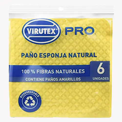Paños esponja natural Virutex pack 6 uds.