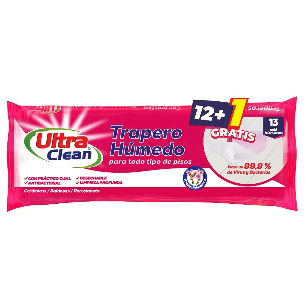 Trapero húmedo multisuperficie 40x60 cm pack 13 uds. ULTRA CLEAN