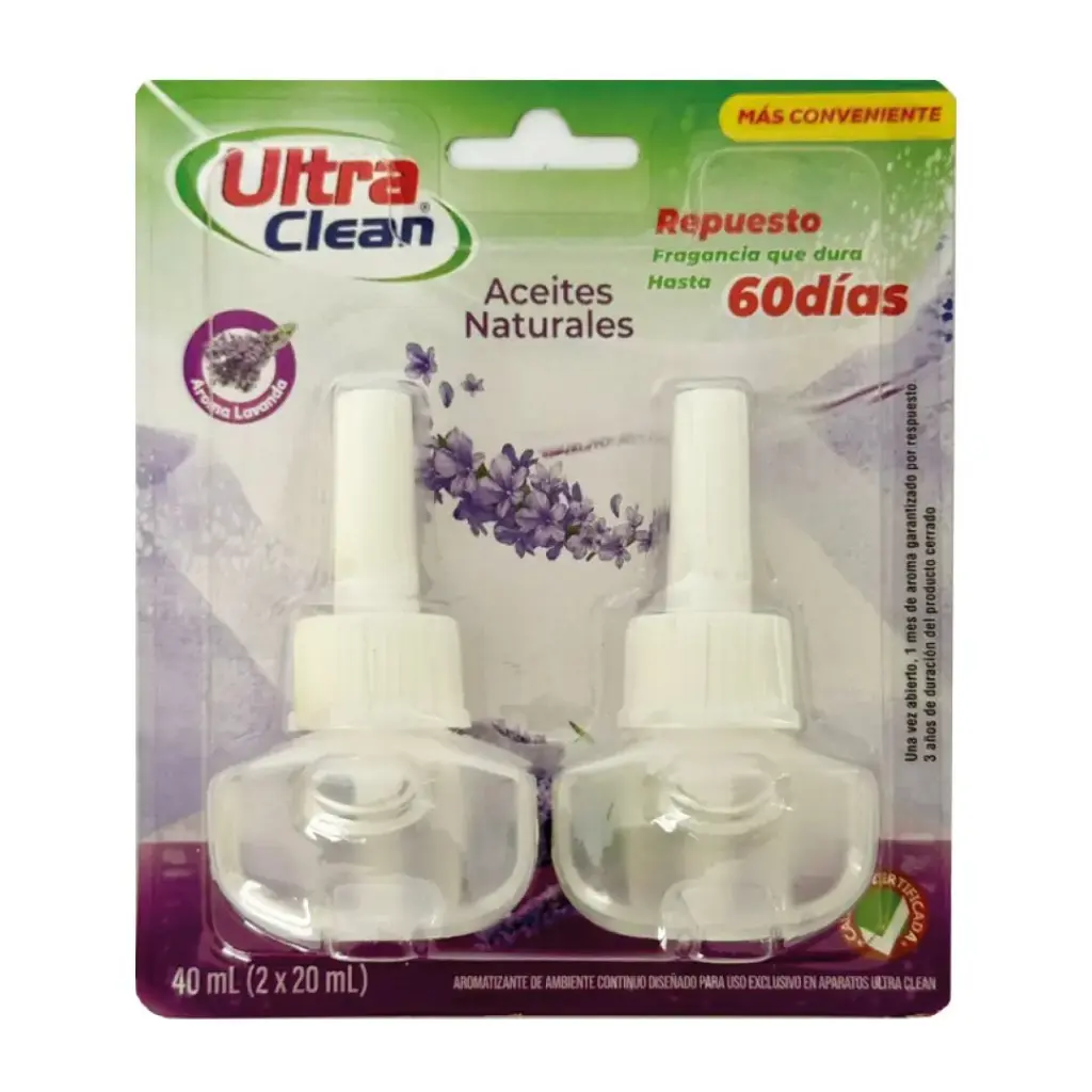 Aromatizante eléctrico repuesto Ultra Clean 40 ml (2x20 ml) 