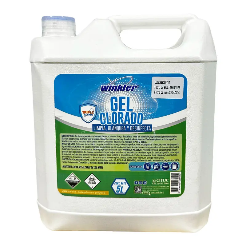 Cloro gel 3% WK-745 H WINKLER 5 litros EMBALAJE x 4 uds.