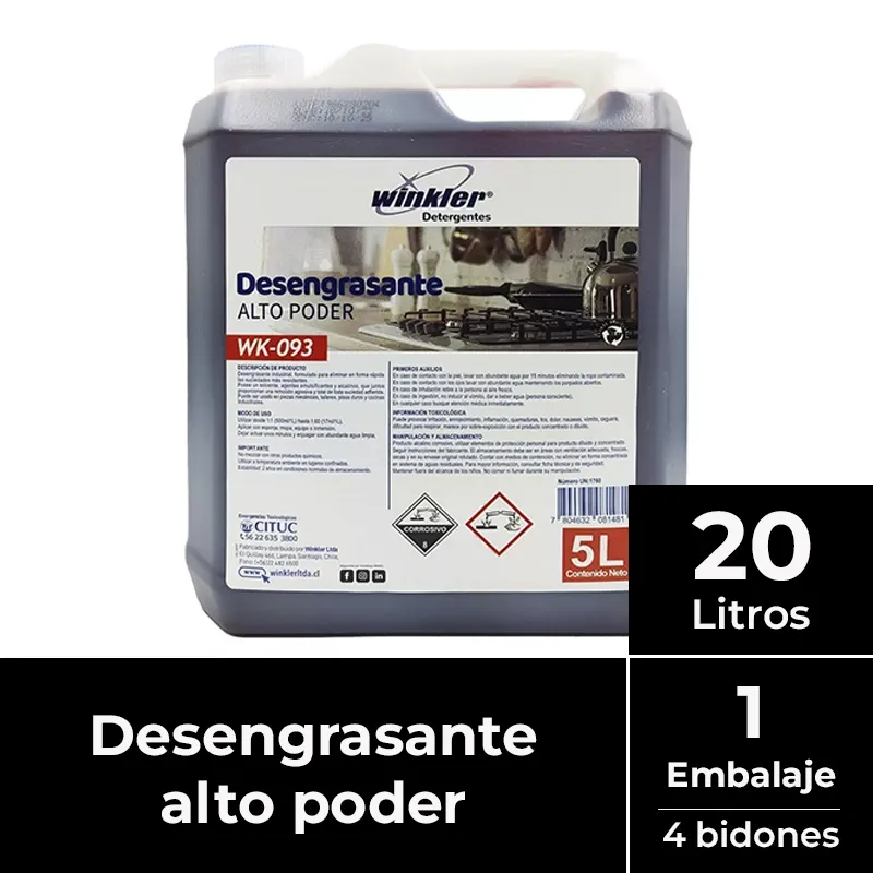 [LIQDESDES006] Desengrasante alto poder 5 litros EMBALAJE x 4 uds. WK-093 WINKLER 