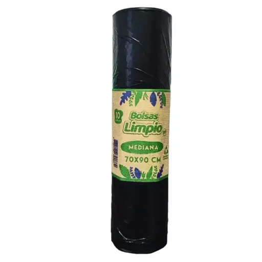[BOLBASNEG010] Bolsa de basura negra Rollo 70x90 cm pack 10 uds.