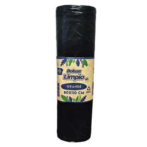 [BOLBASNEG015] Bolsa de basura negra Rollo 80x110 cm pack 10 uds.