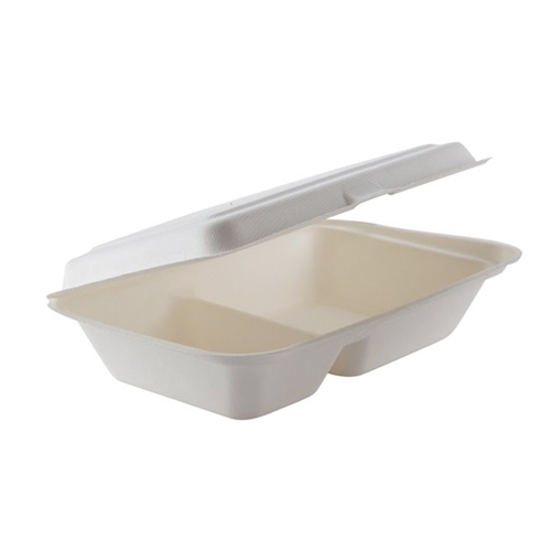 [ENVCOMCOM025] Porta comida compostable con división 16x24 cm 1000 ml embalaje 250 uds. DPS