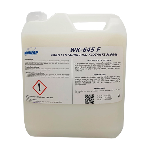 [LIQABRILLPIFLO005] Abrillantador de pisos flotantes aroma floral 5 litros WINKLER WK-645 F