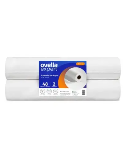 [PAPSABANI005] Sabanilla desechable de papel Ovella una hoja pack 2x48 m