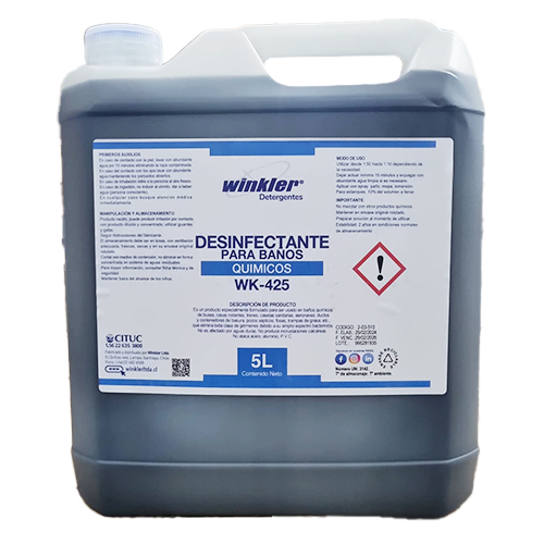 [LIQDESINFBAÑ005] Desinfectante desodorante para baños químicos 5 litros WINKLER WK-425