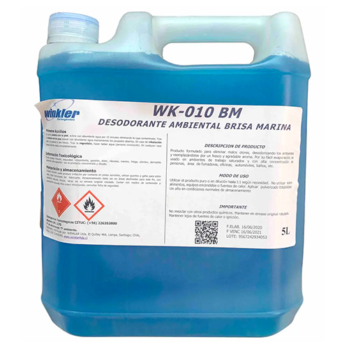 [LIQDESODAMBI015] Desodorante ambiental brisa marina 5 litros WINKLER WK-010 BM