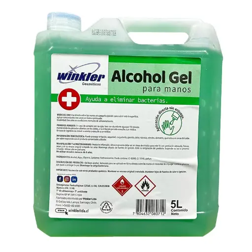 [LIQGELALC020] Alcohol gel 5 litros WINKLER WK-117
