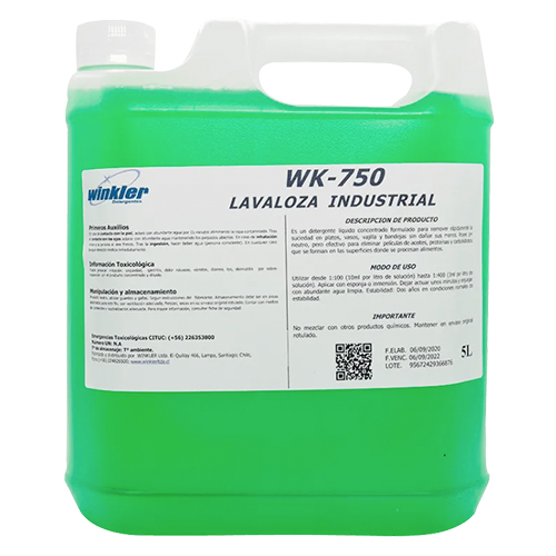 [LIQLAVCON005] Lavalozas industrial concentrado 5 litros WINKLER WK-750