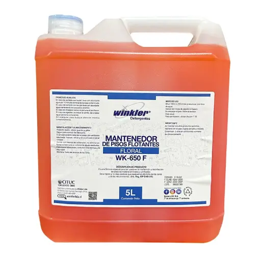 [LIQMANTEPISFLO005] Mantenedor de pisos flotantes aroma floral 5 litros WINKLER WK-650 F
