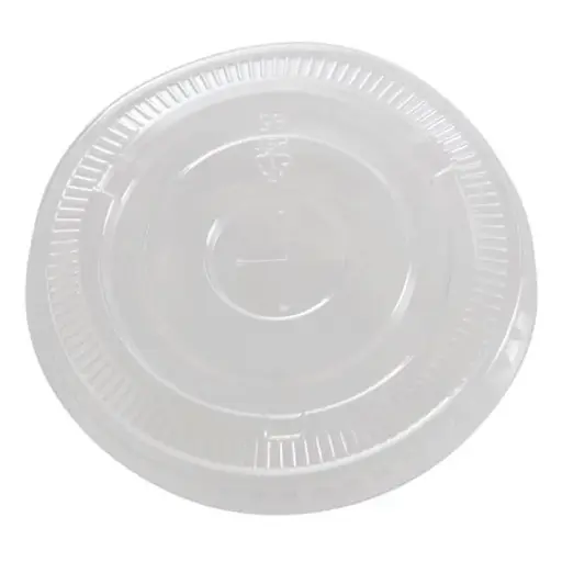 [ENVTAPLAN015] Tapa plana plástico PET 16 oz con perforación embalaje 1000 uds. 